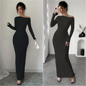 Neriah One-Shoulder Maxi Dress - Black